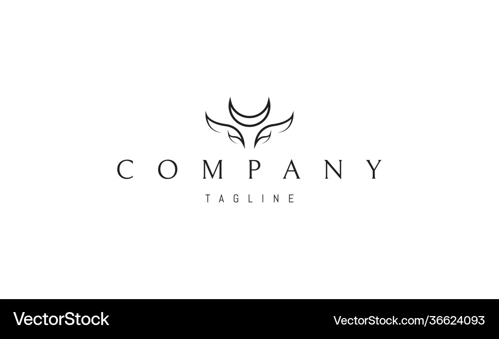 Abstract Moon Cow Logo vector image