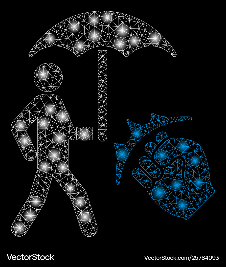 Bright mesh network crime coverage with flare Vector Image