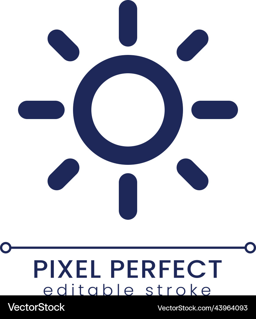 Brightness pixel perfect linear ui icon Brightness pixel perfect linear ui icon vector image