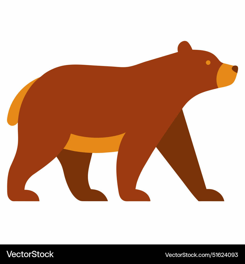 Brown bear walks icon Royalty Free Vector Image