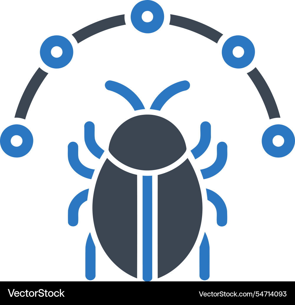 Bug detection network icon vector image
