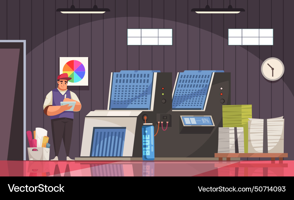 Cartoon polygraphy Royalty Free Vector Image - VectorStock