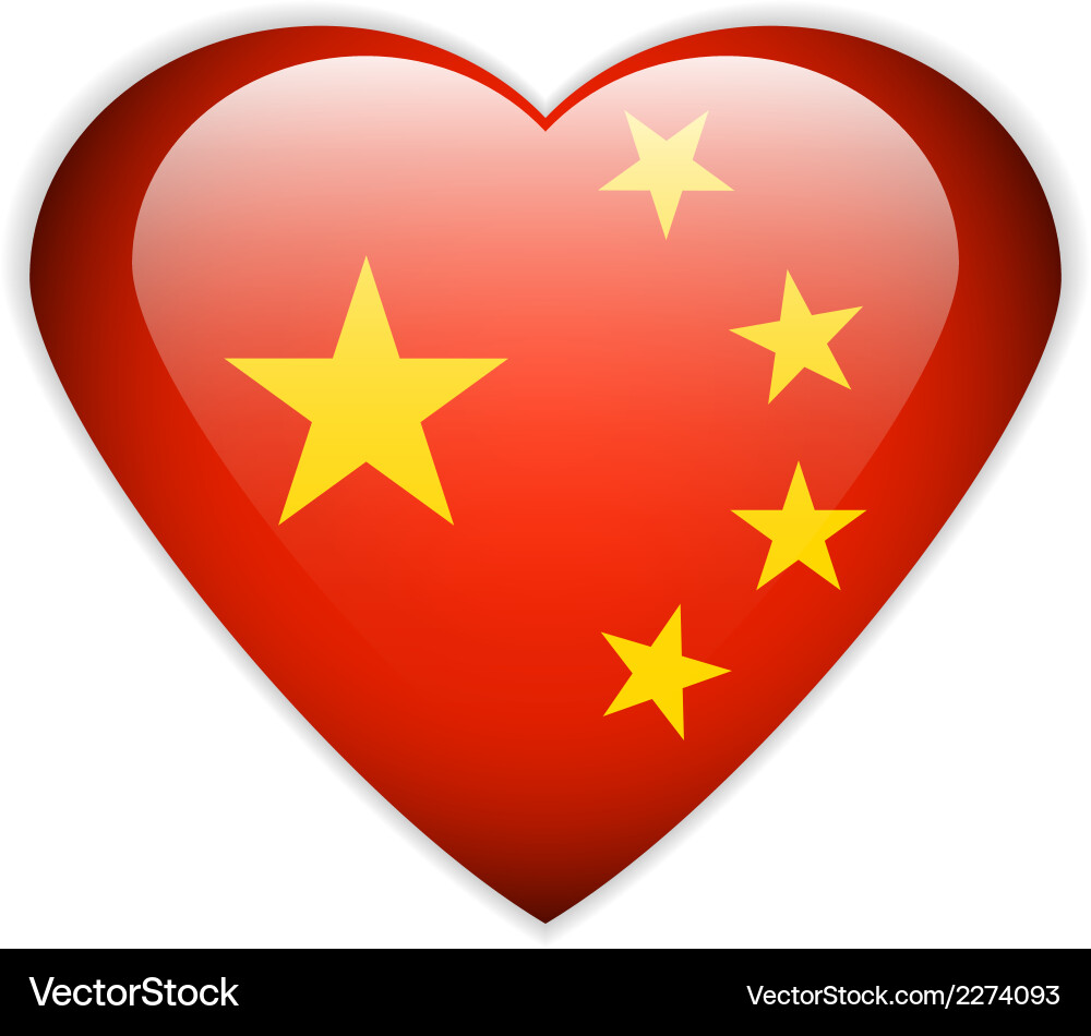 China flag button Vector Image