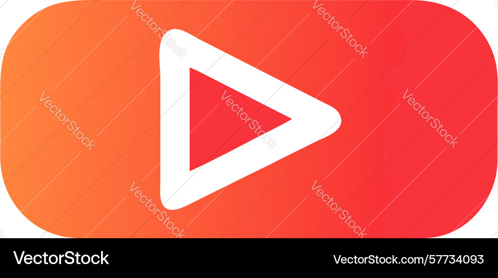 Classic play button icon with red triangle vector image