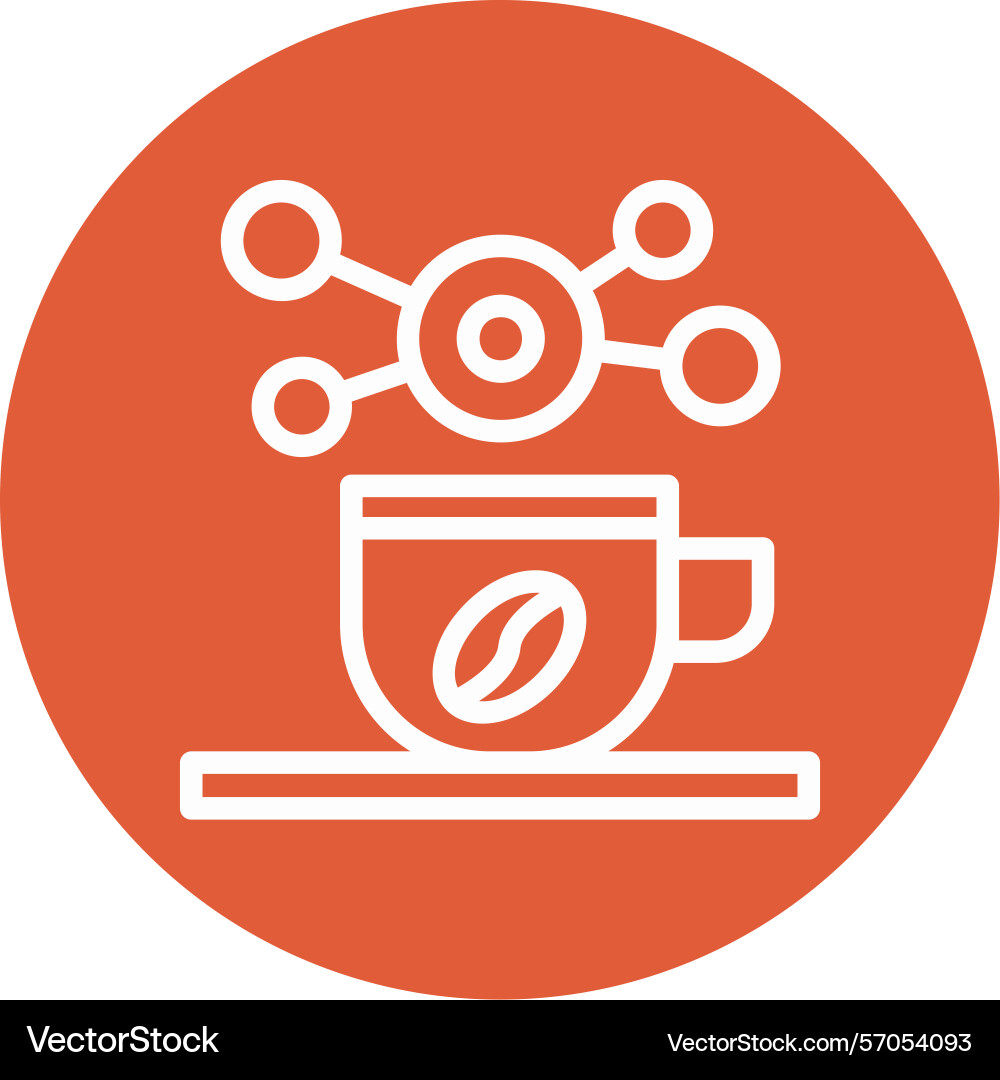 Coffee cup for informal networking line circle Vector Image