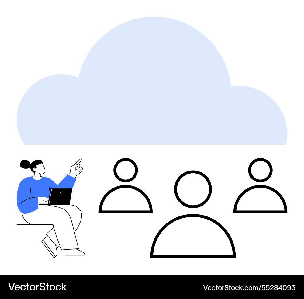 Collaboration and cloud networking concept Collaboration and cloud networking concept Vector Image