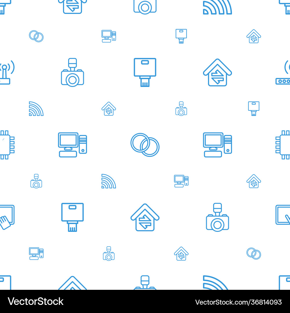 Digital icons pattern seamless white background Digital icons pattern seamless white background Vector Image