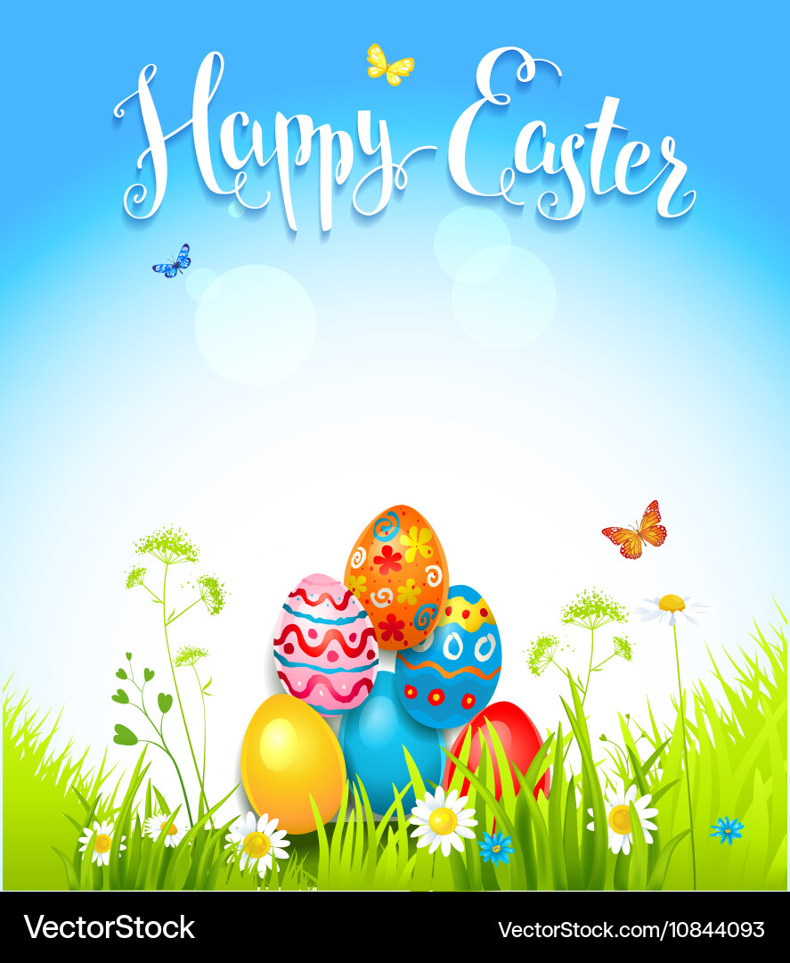 Easter card with eggs Vector Image