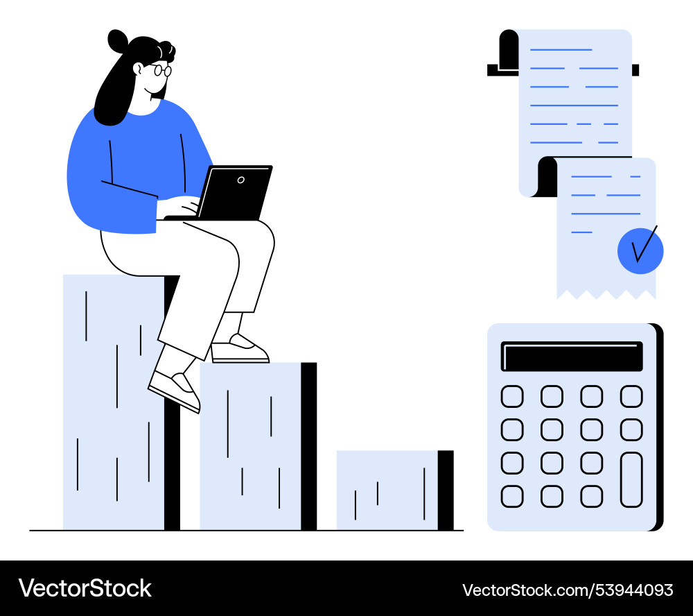 Efficient financial management with technology Vector Image