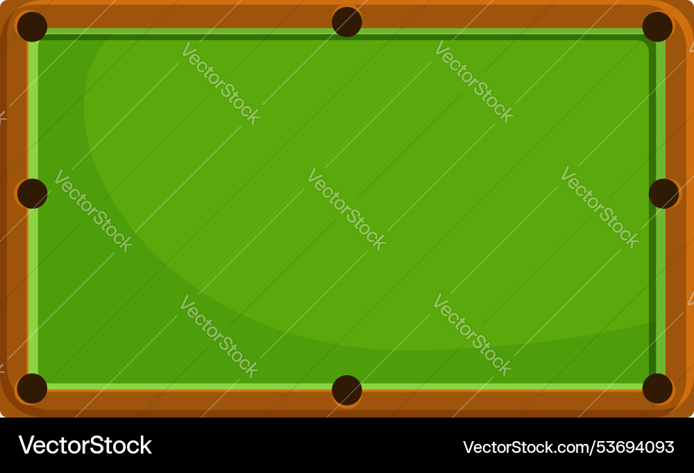 Empty green pool table with holes for playing Empty green pool table with holes for playing vector image