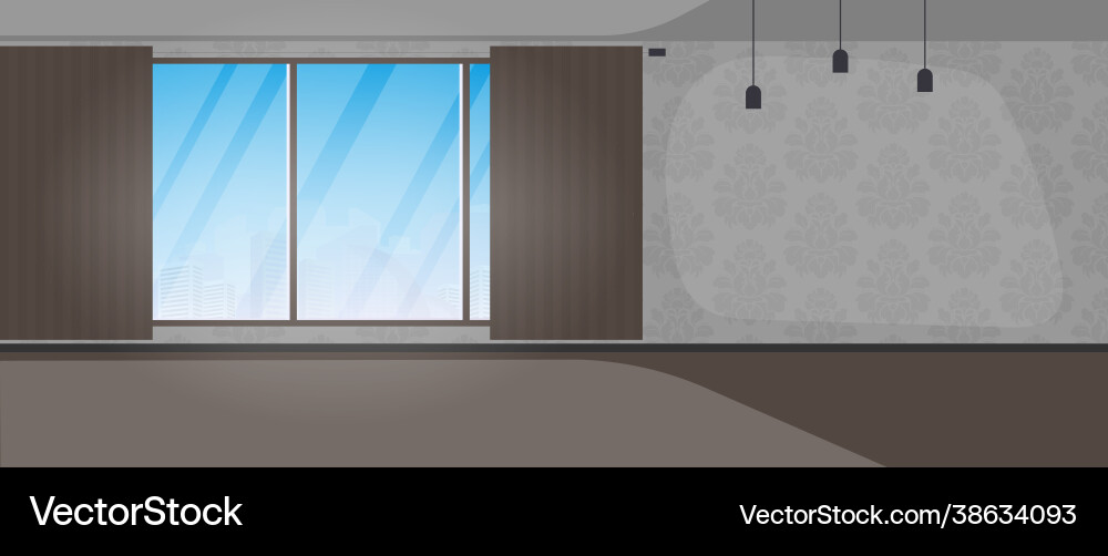 Empty room with a large panoramic window Empty room with a large panoramic window vector image