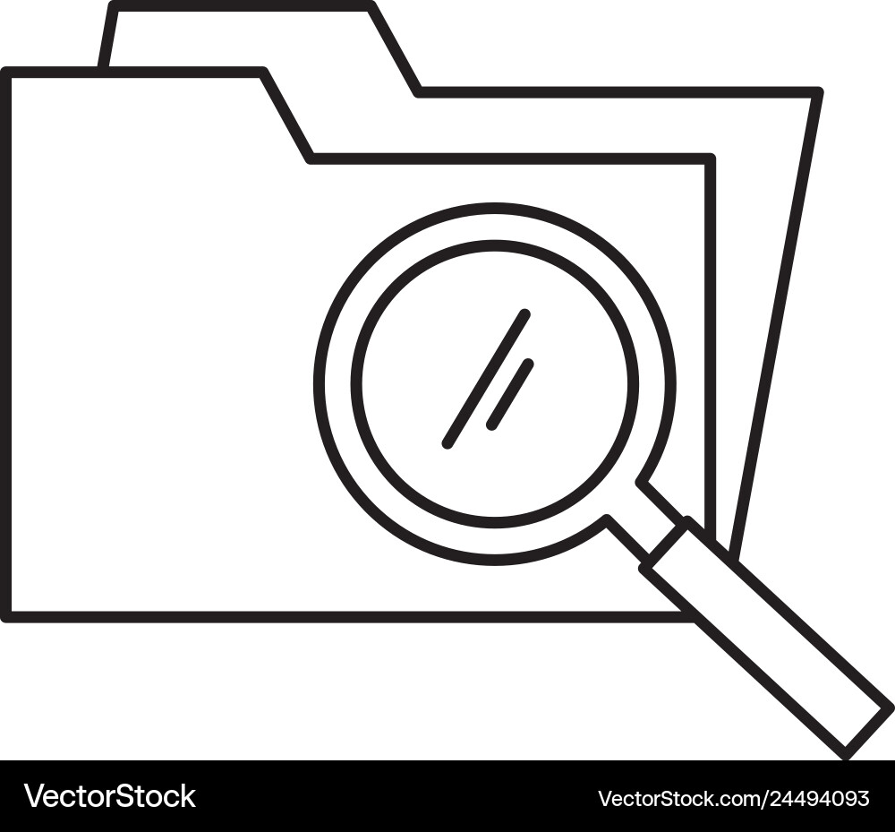 File folder with magnifying glass File folder with magnifying glass Vector Image