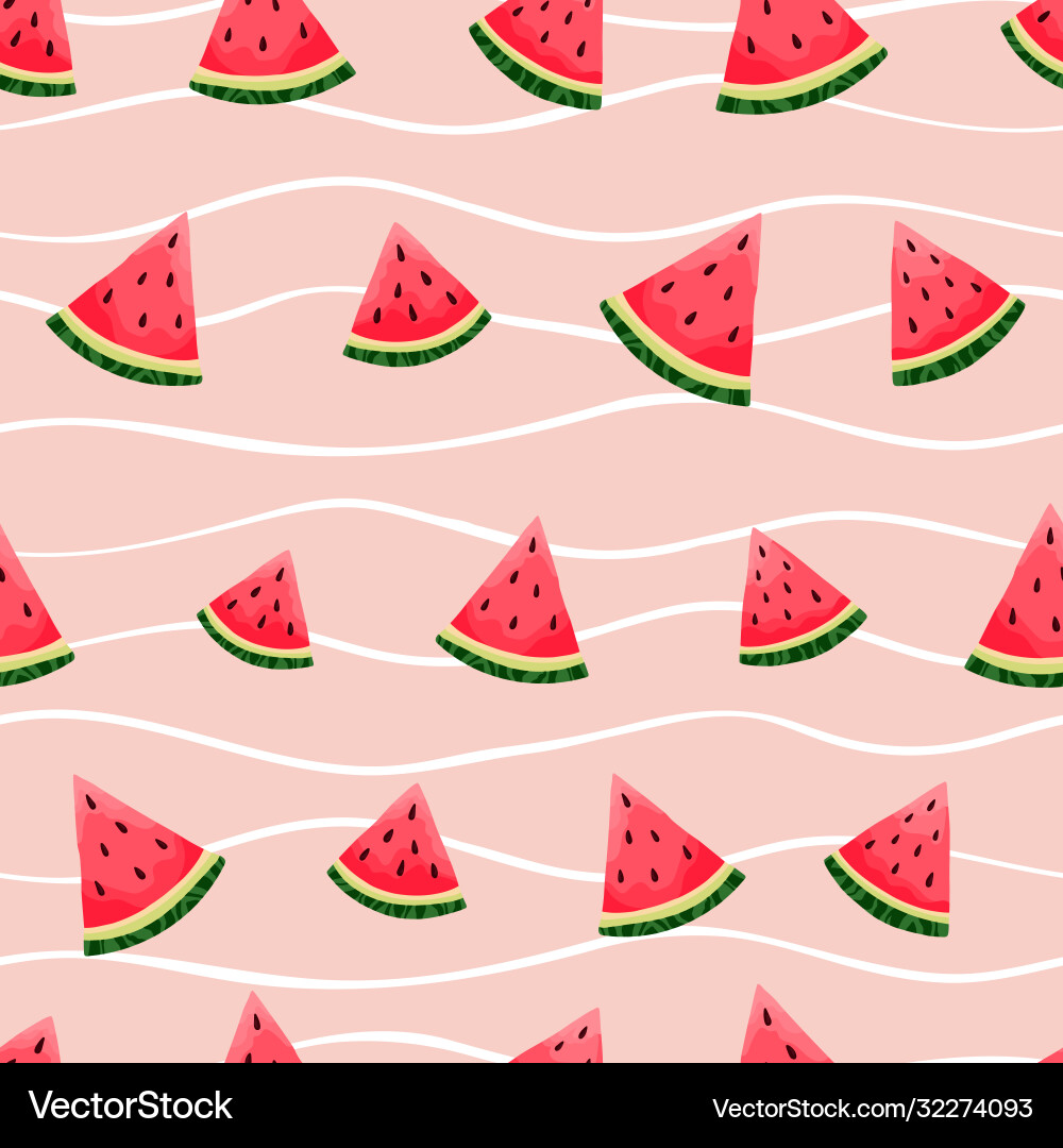 Fun hand drawn summer seamless pattern with water Fun hand drawn summer seamless pattern with water vector image