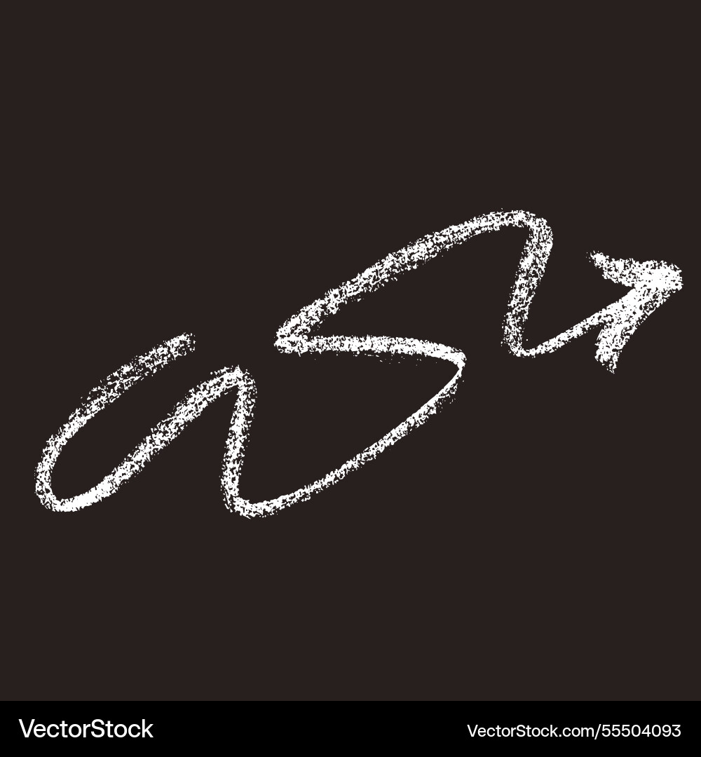Hand drawn chalk freehand arrow on chalkboard Vector Image