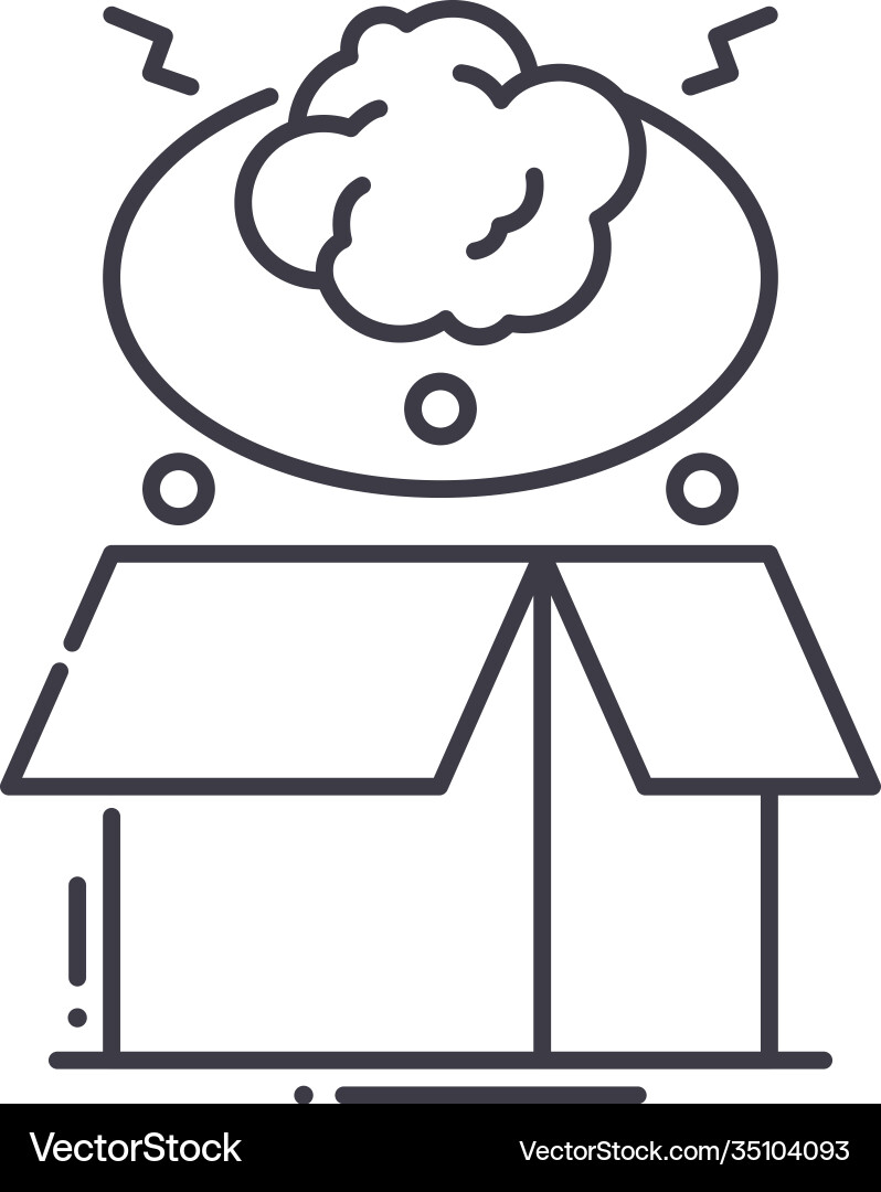 Idea box icon linear isolated thin Vector Image