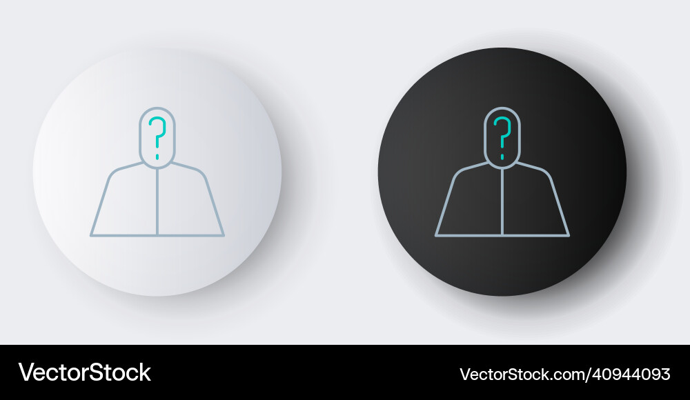 Line anonymous man with question mark icon Line anonymous man with question mark icon vector image