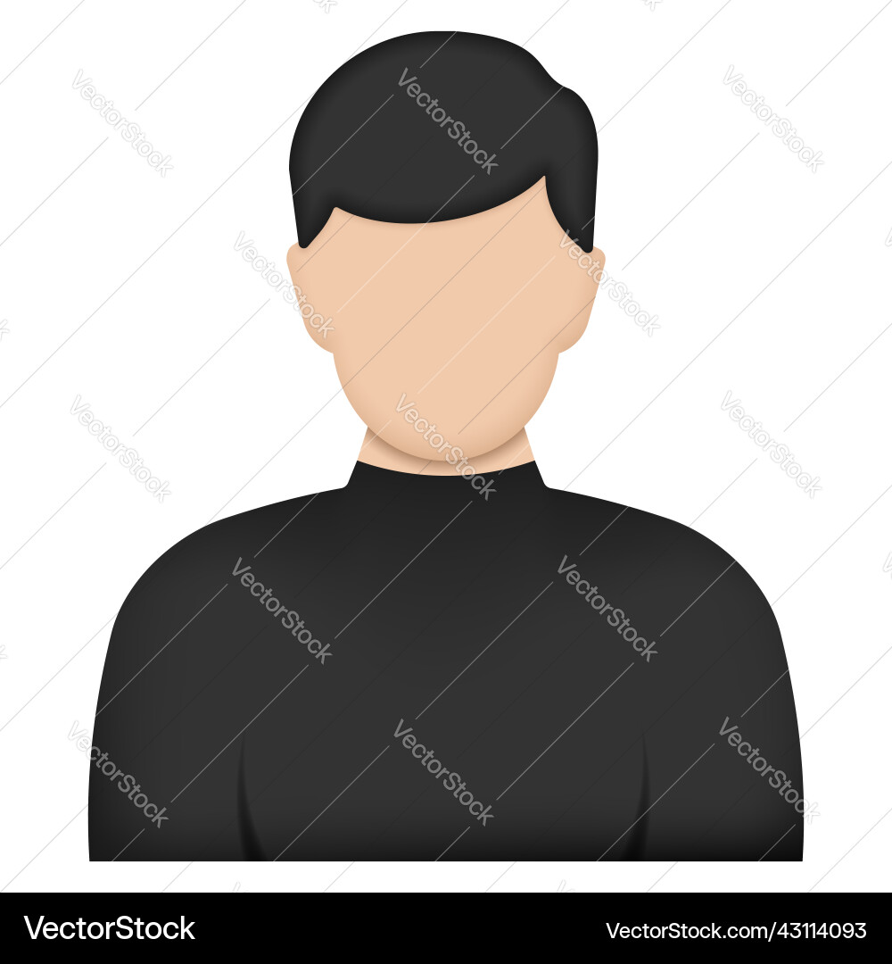 Man realistic icon isolated on white background Man realistic icon isolated on white background vector image