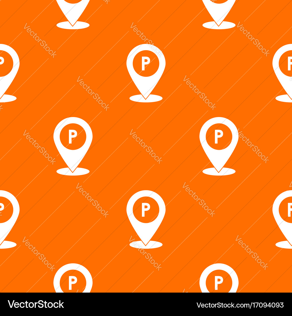 Map pointer with car parking sign pattern seamless vector image