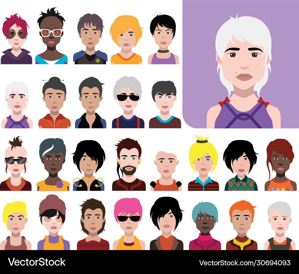 Menschen avatars Frauen Männer avatar Menschen avatars Frauen Männer avatar vektorbild