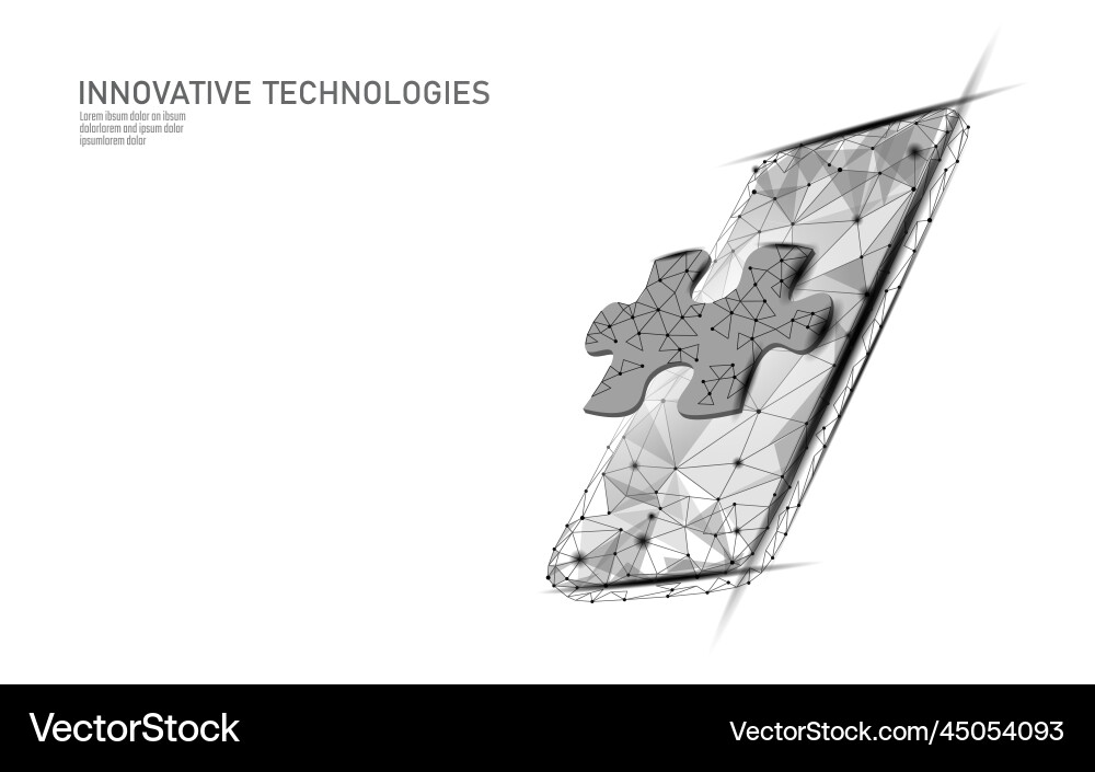 Mobile web app development puzzle ui technology Vector Image