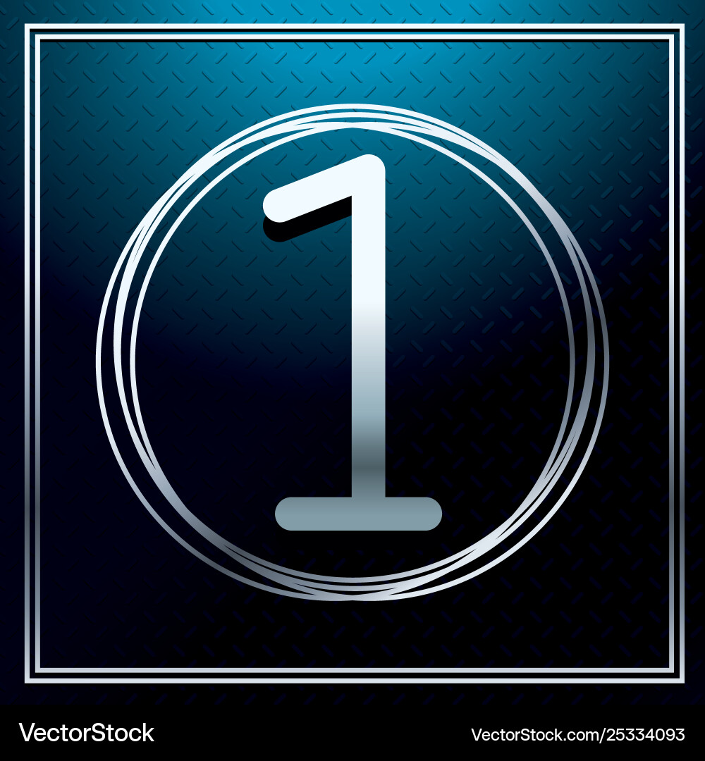 One font number over metallic texture Vector Image