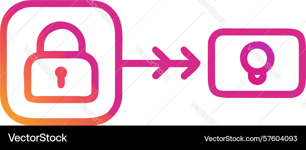 Password reset flow icon - security and access vector image