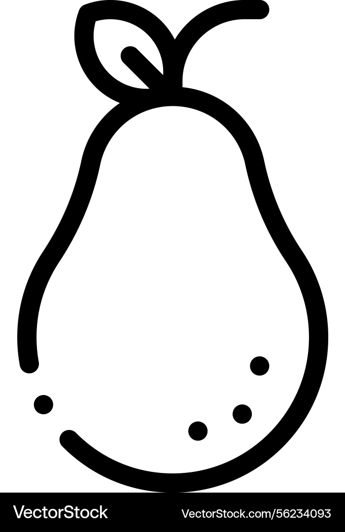 Pear icon thin linear style design isolated Pear icon thin linear style design isolated vector image