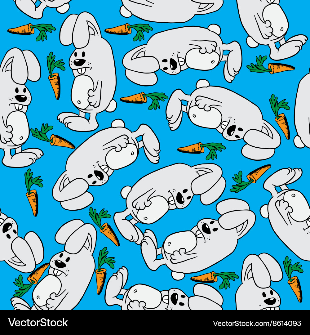 Rabbit and carrot pattern Vector Image