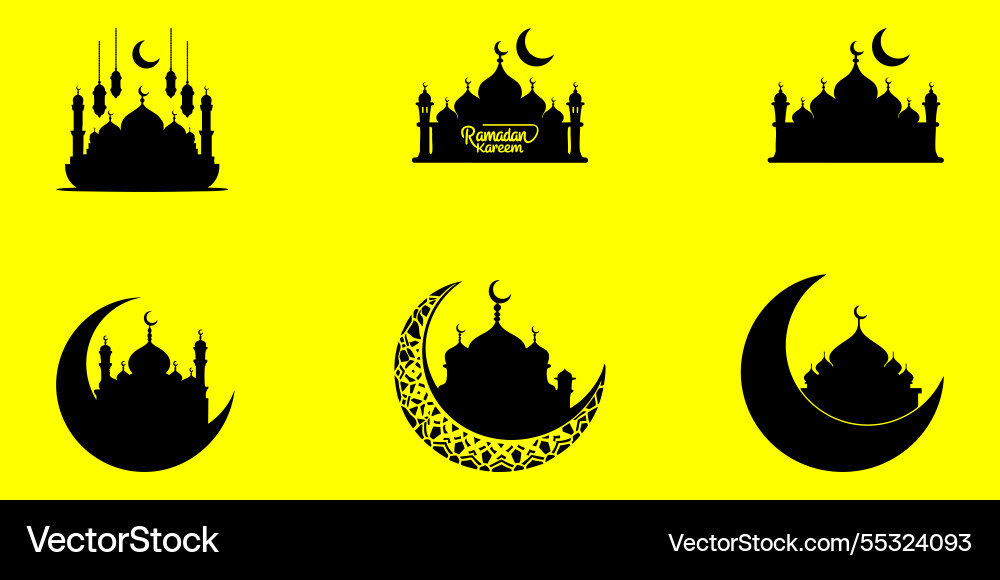 Ramadan kareem silhouette design von mosques Ramadan kareem silhouette design von mosques vektorbild