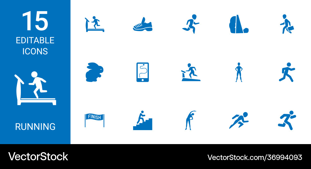 Running icons vector image