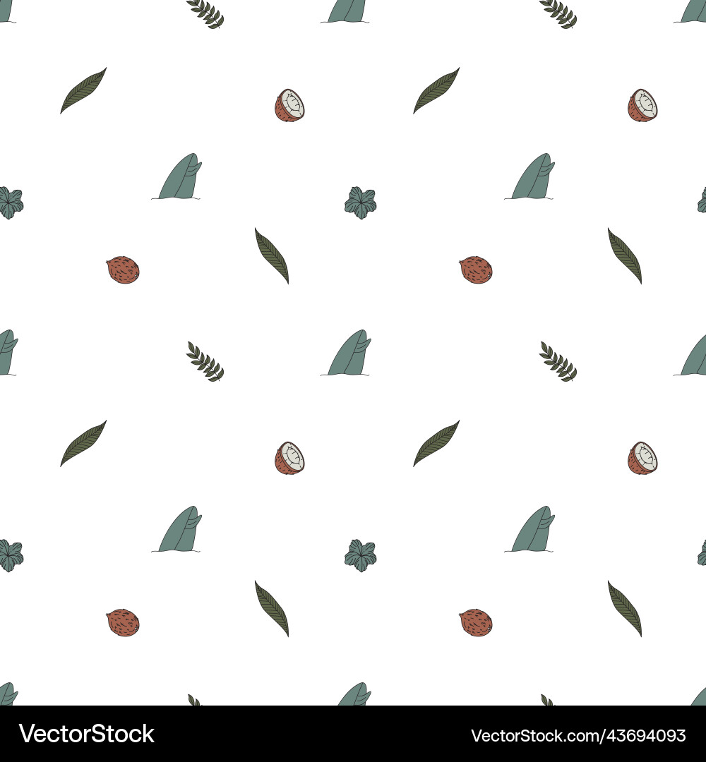 Seamless pattern with elements for surfing palm Vector Image