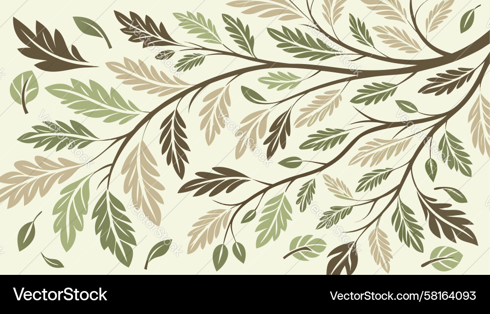Soft Leafy Branch Pattern Vector Image