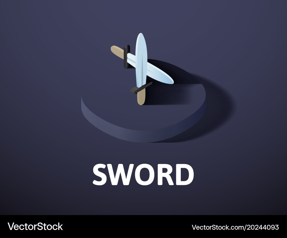 Sword isometric icon isolated on color background vector image