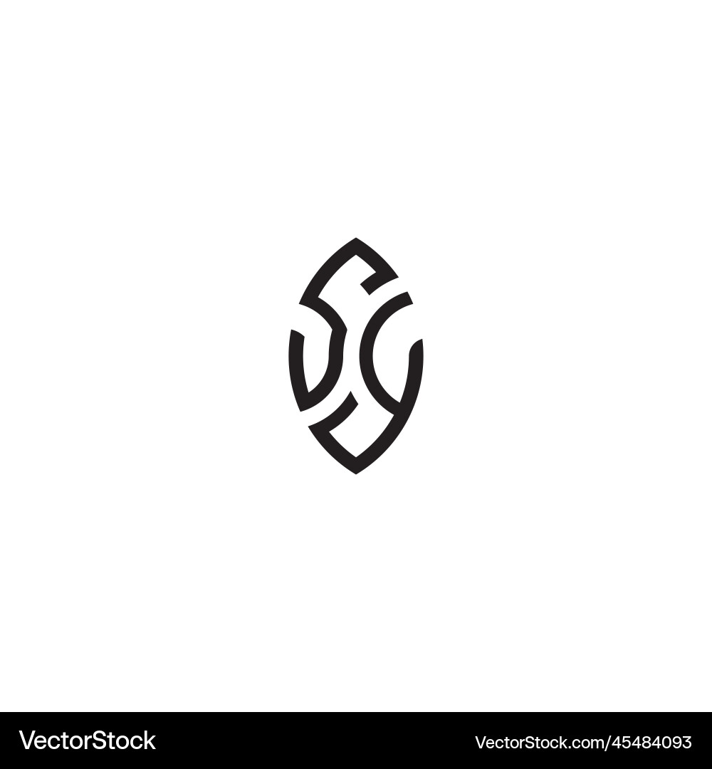 Sy leaf shape line initial concept with high Sy leaf shape line initial concept with high Vector Image