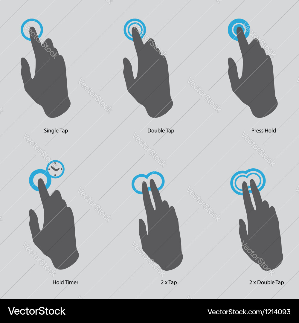 Touchscreen Gesture Icons Vector Image