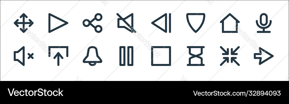 User interface line icons linear set quality vector image