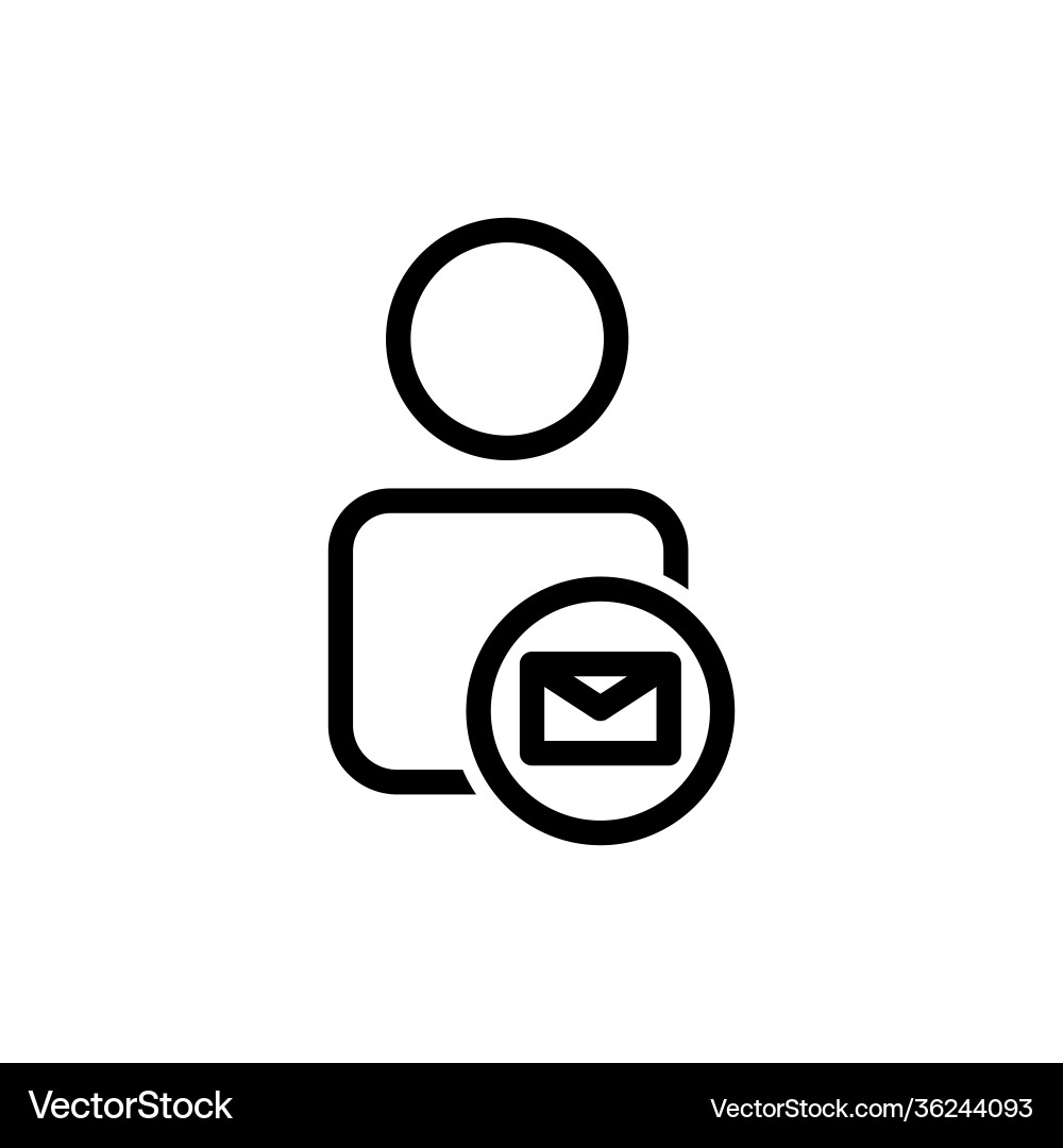 User line icon with message symbol editable User line icon with message symbol editable vector image