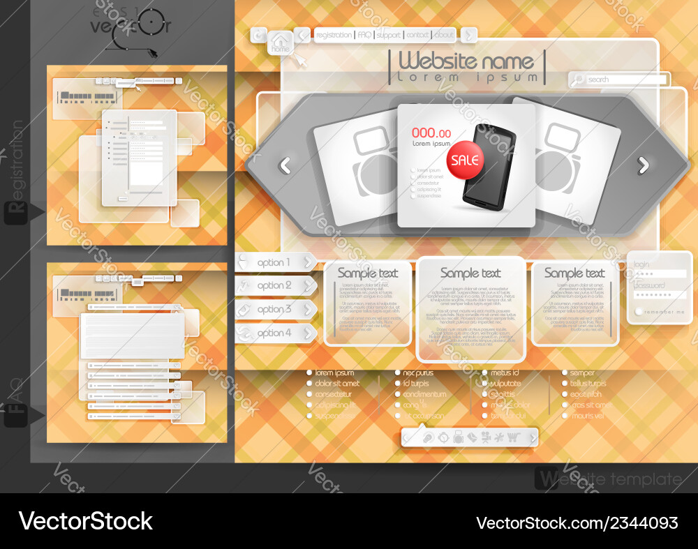 Website design template menu elements Vector Image