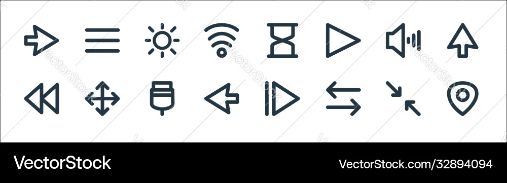 Benutzeroberfläche Linie Icons lineare eingestellte Qualität Benutzeroberfläche Linie Icons lineare eingestellte Qualität vektorbild