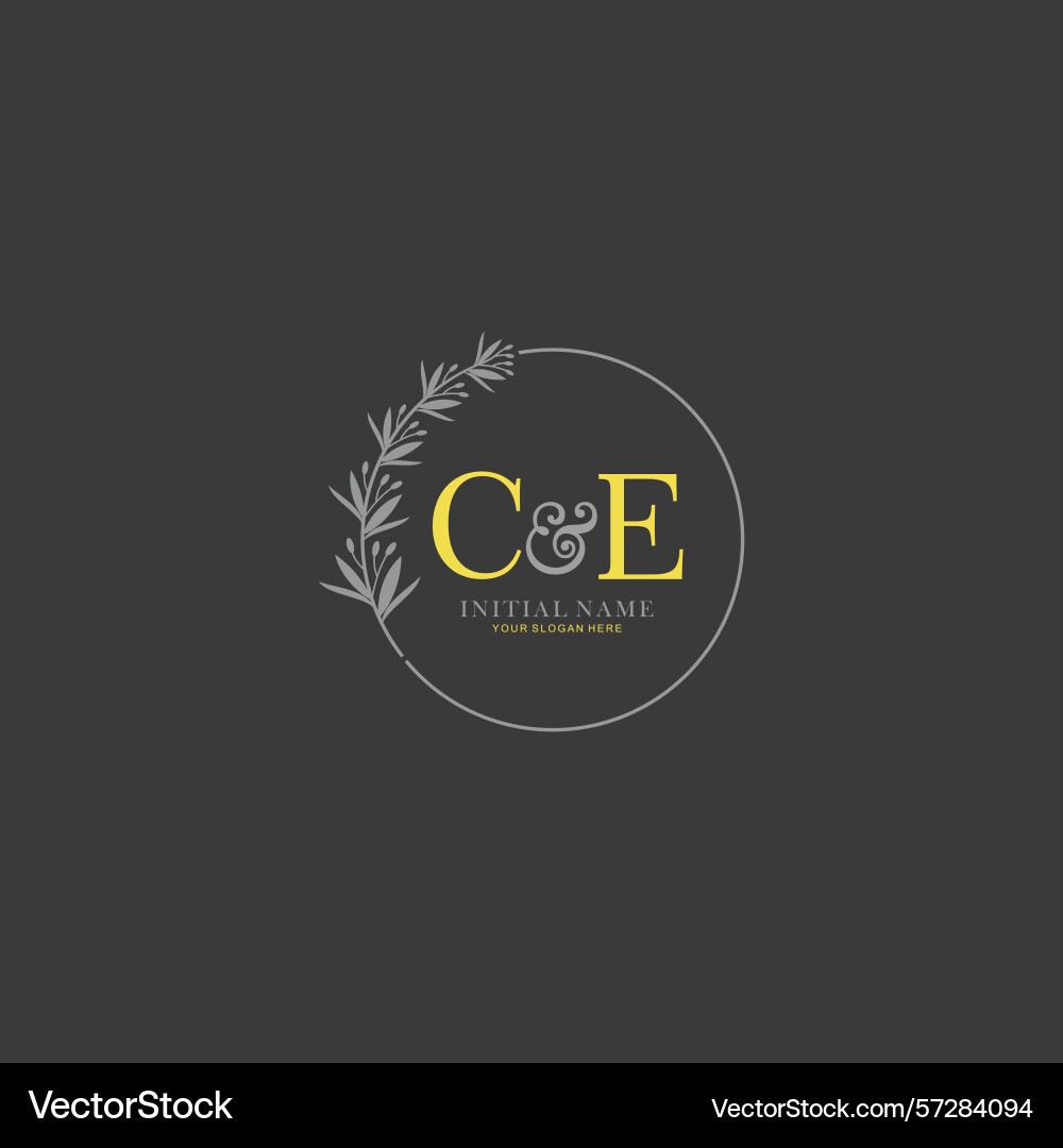 Ce initial logo templates with botanical elements Ce initial logo templates with botanical elements Vector Image