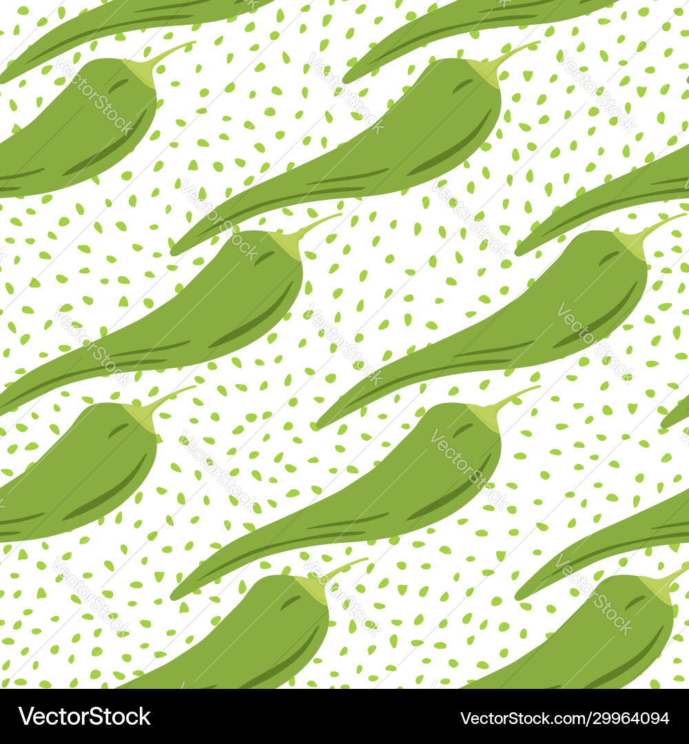Chilli seamless pattern on dots background chile Vector Image