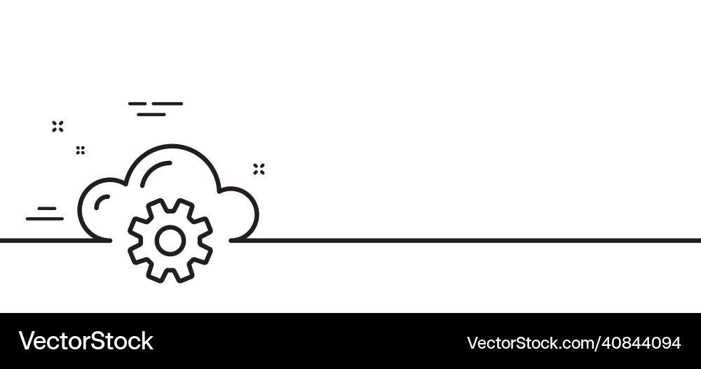Cloud computing process line icon internet data Cloud computing process line icon internet data vector image