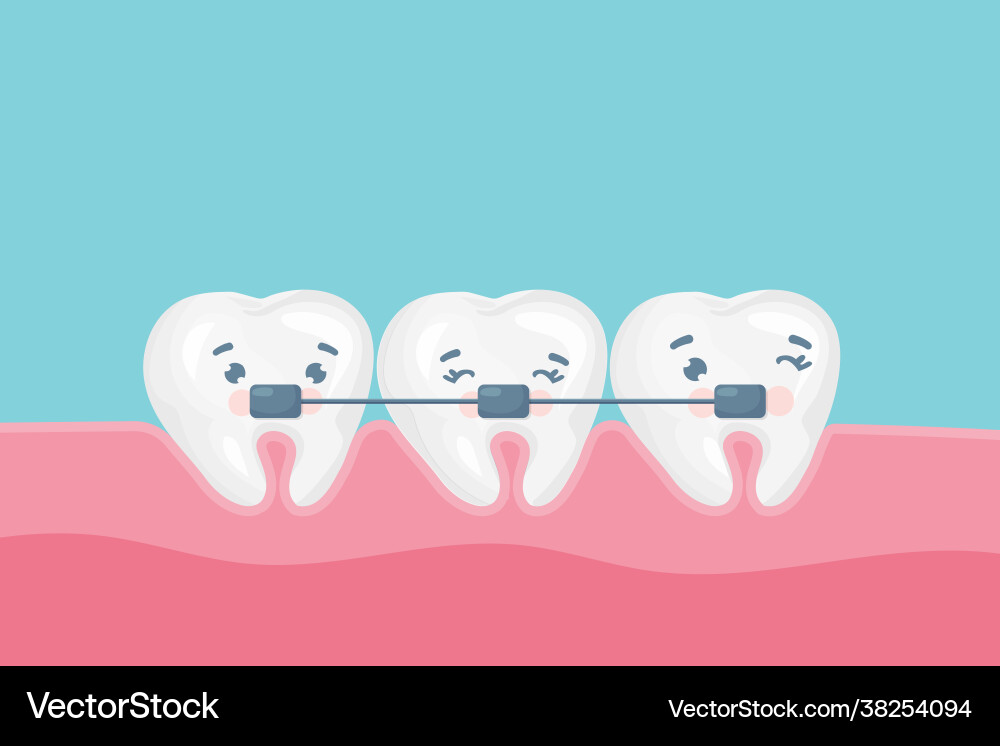 Dental braces poster banner template Dental braces poster banner template vector image