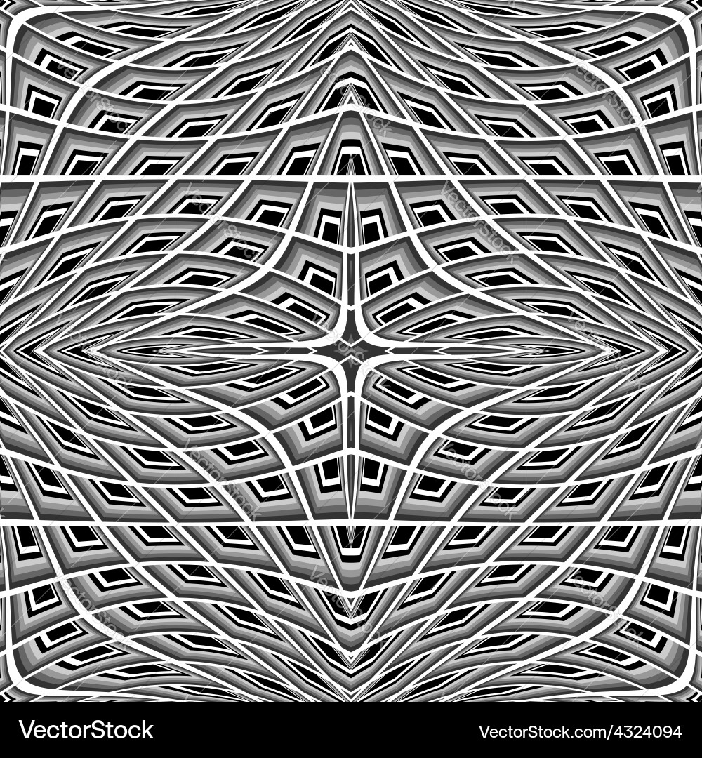 Design monochrome warped grid pattern vector image