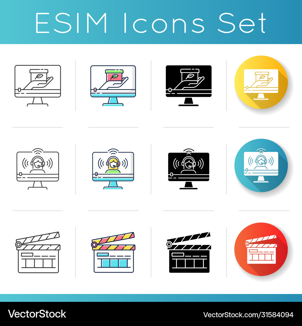 Film- und Internet-Blogging-Symbole Set Film- und Internet-Blogging-Symbole Set vektorbild