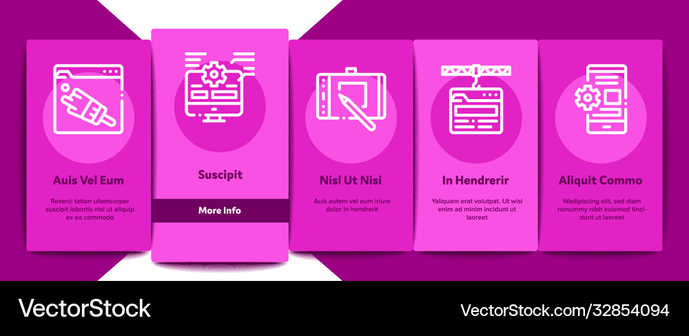 Front end development onboarding elements icons Front end development onboarding elements icons vector image