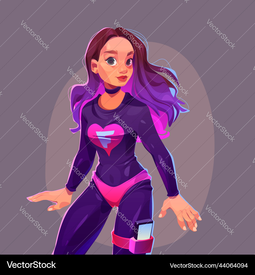 Girl superhero cartoon character young sexy woman Girl superhero cartoon character young sexy woman vector image