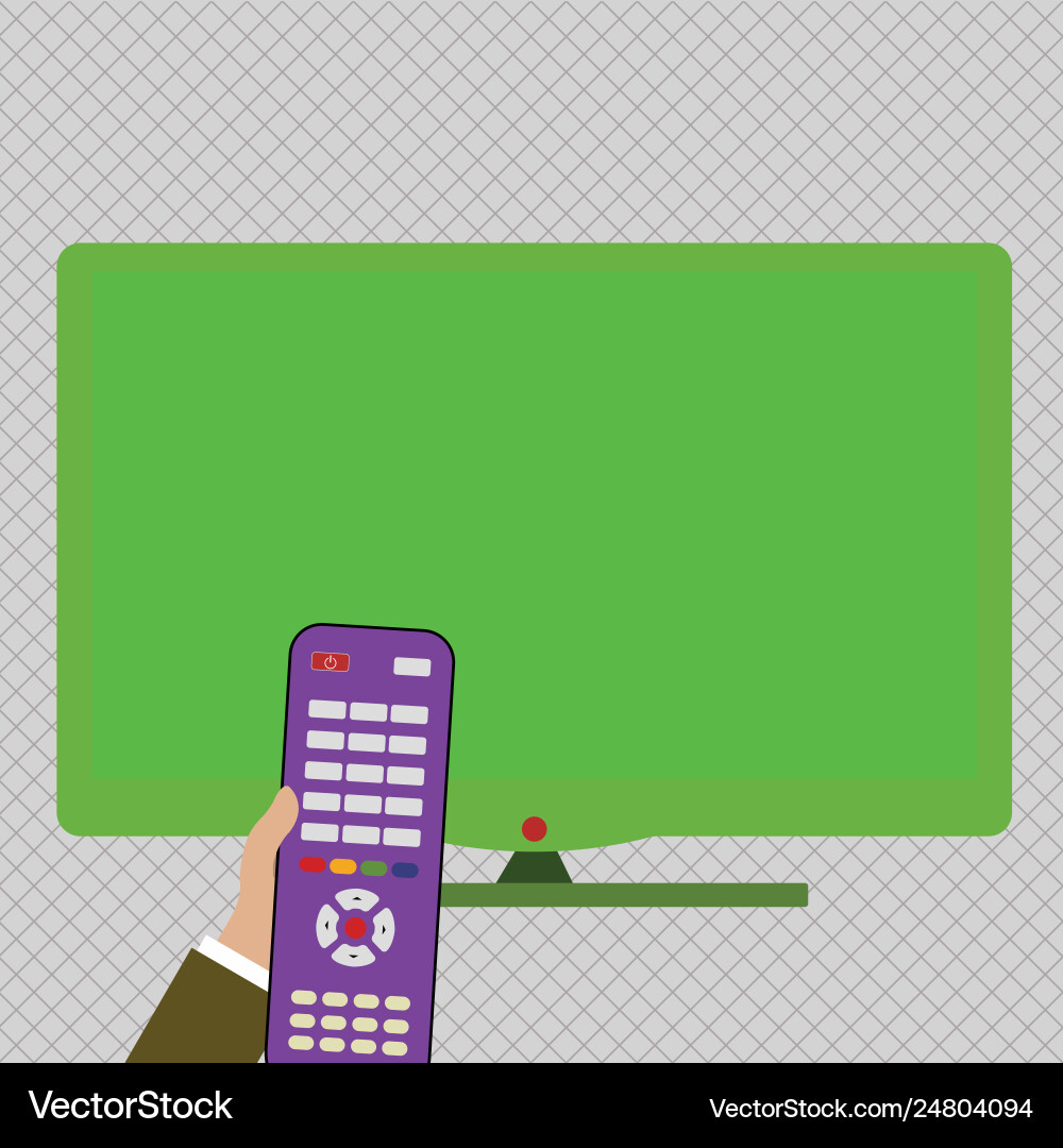 Hand holding computer remote control infront Hand holding computer remote control infront vector image