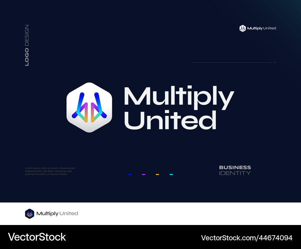 Initial mu or um logo design with colorful style Vector Image