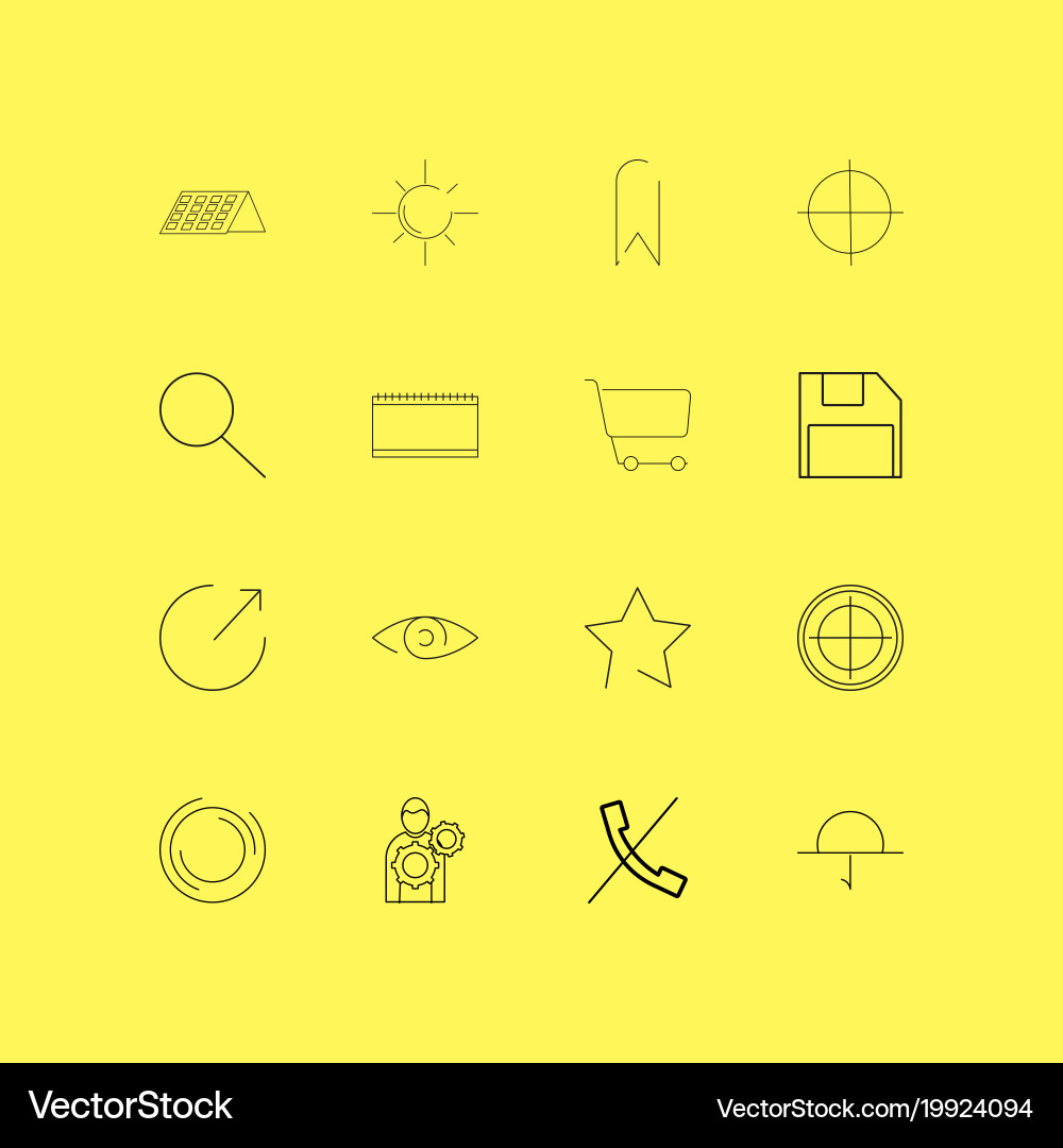 Interface linear icon set simple outline icons vector image